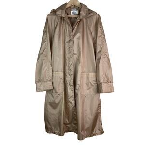 The Totes Coat Women's Size 14P Gold 100% Nylon Lightweight Hooded Raincoat
